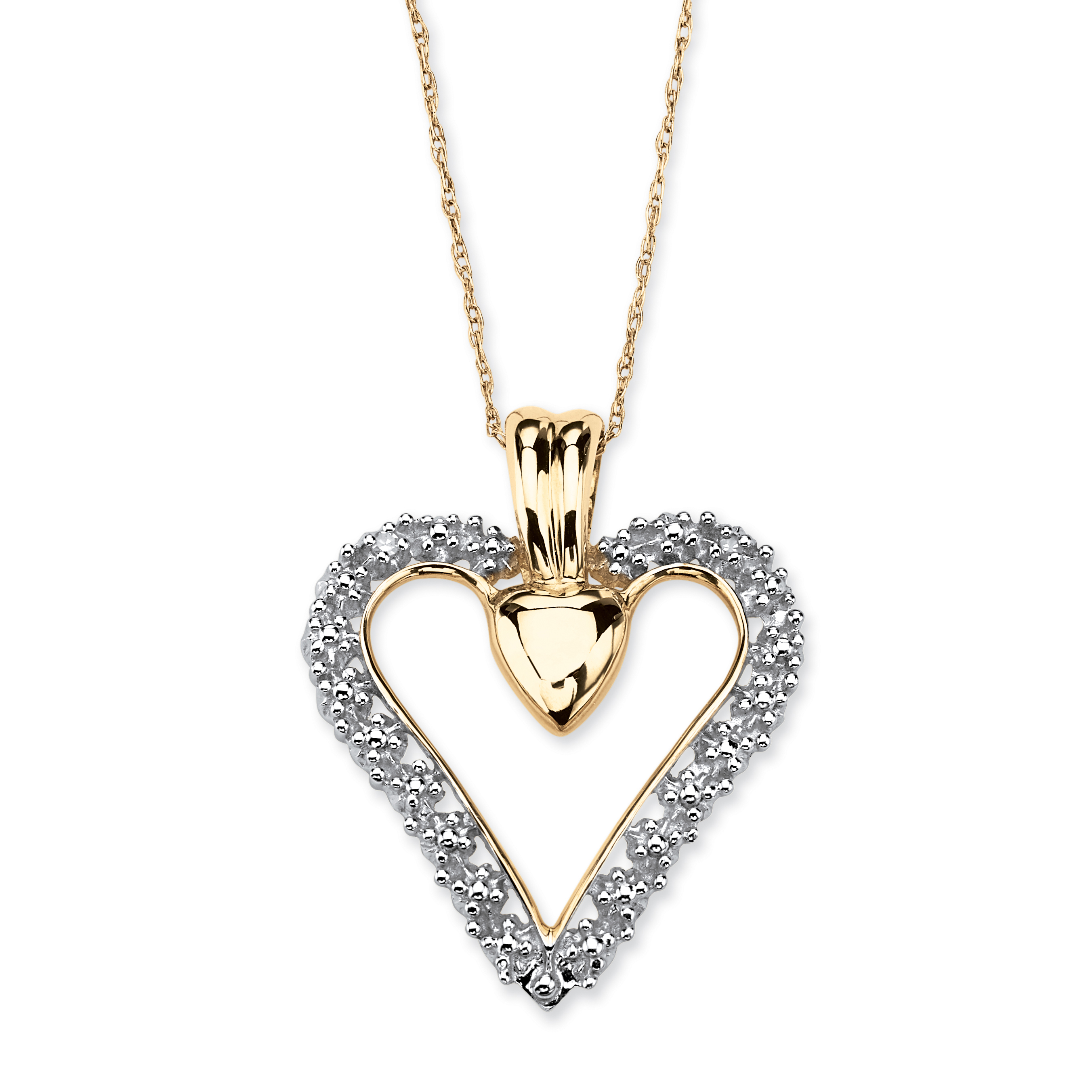 Round Solid 10k Yellow Gold Diamond 