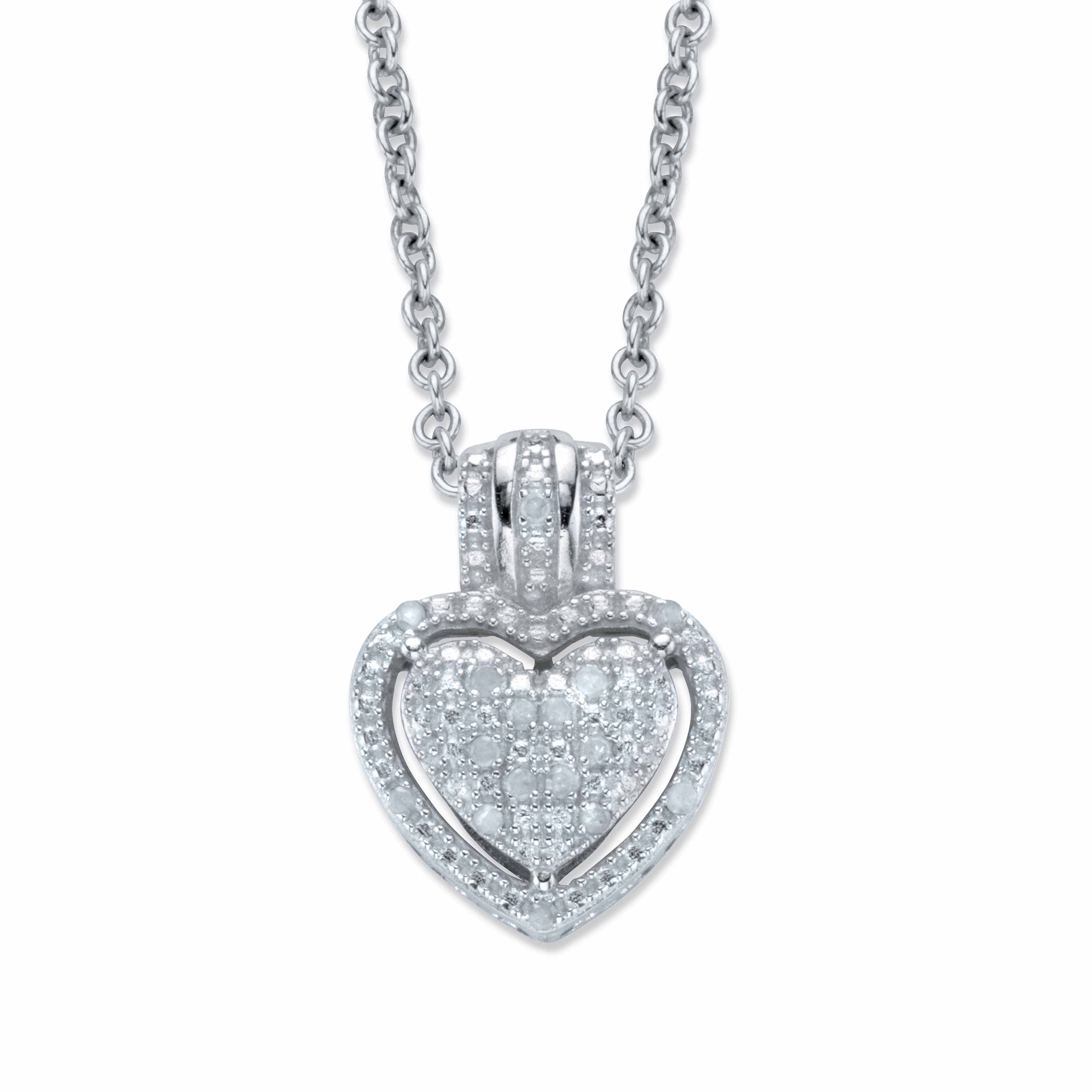 Platinum over Sterling Silver Diamond 